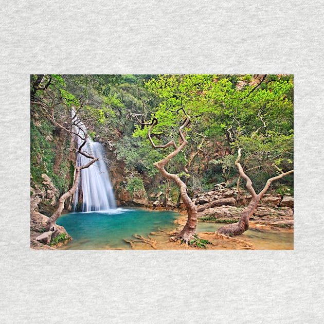 Waterfall in Neda canyon by Cretense72